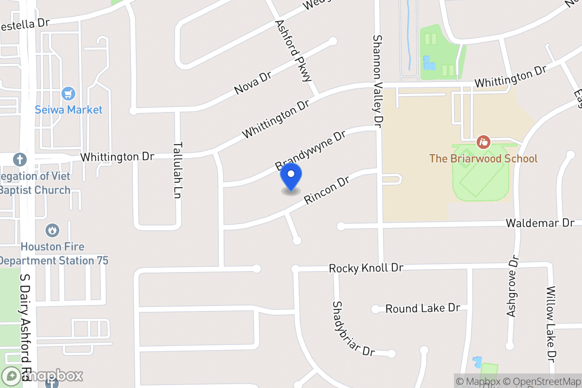 Map of 12338 Rincon Dr, Houston