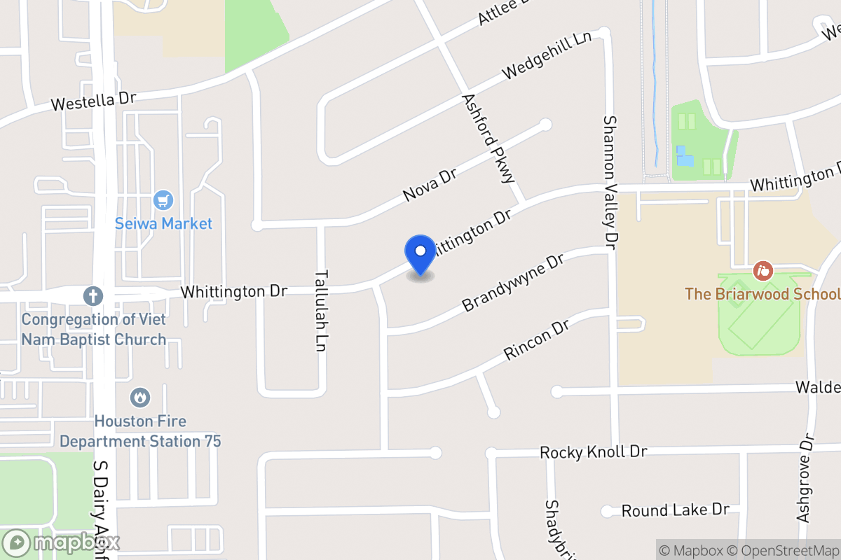Map of 12415 Whittington Dr, Houston