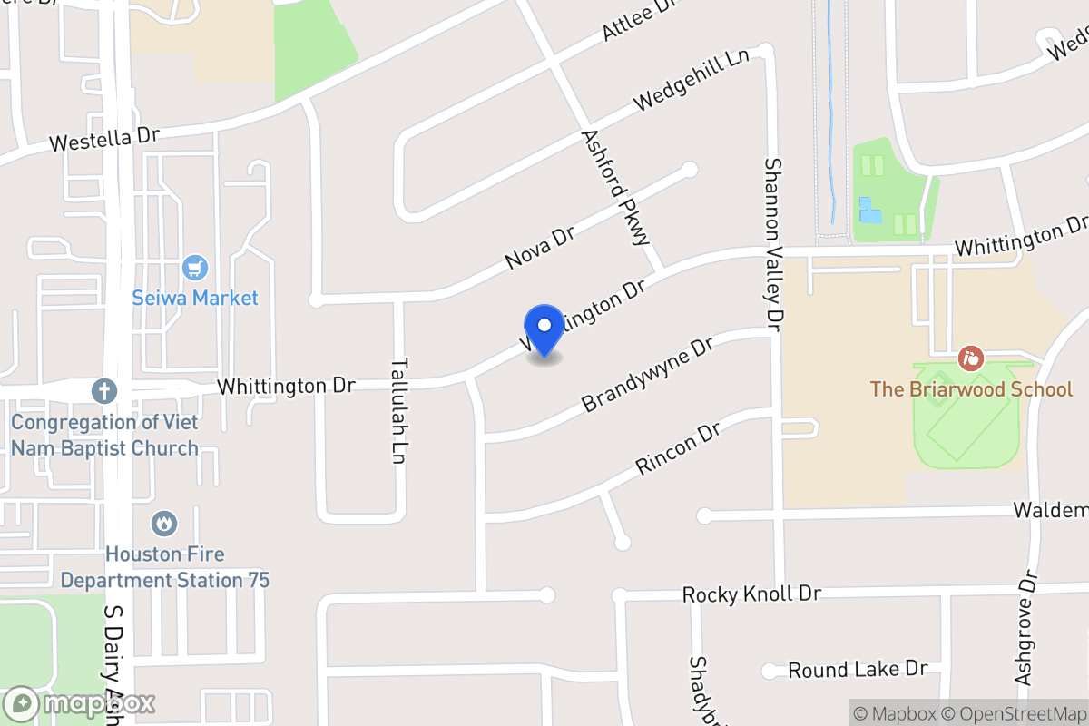 Map of 12411 Whittington Dr, Houston
