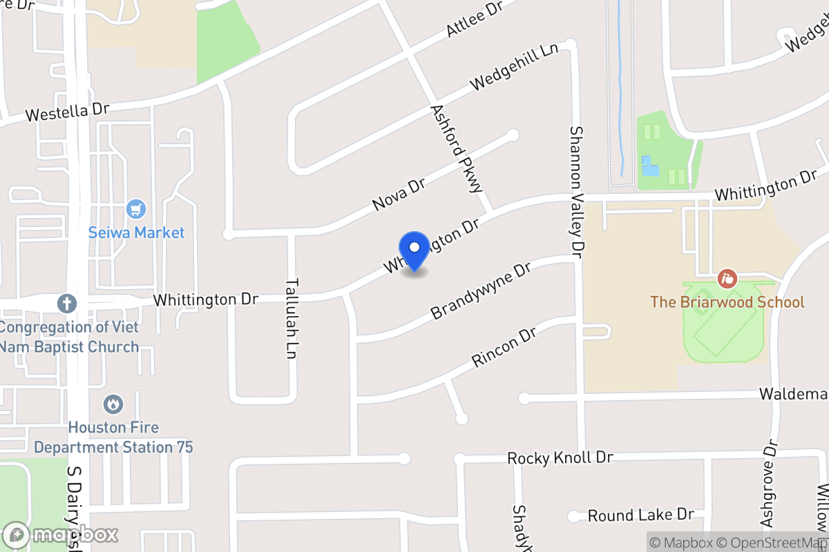 Map of 12407 Whittington Dr, Houston