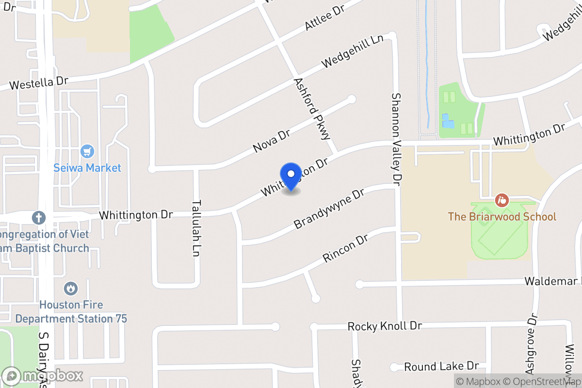 Map of 12403 Whittington Dr, Houston