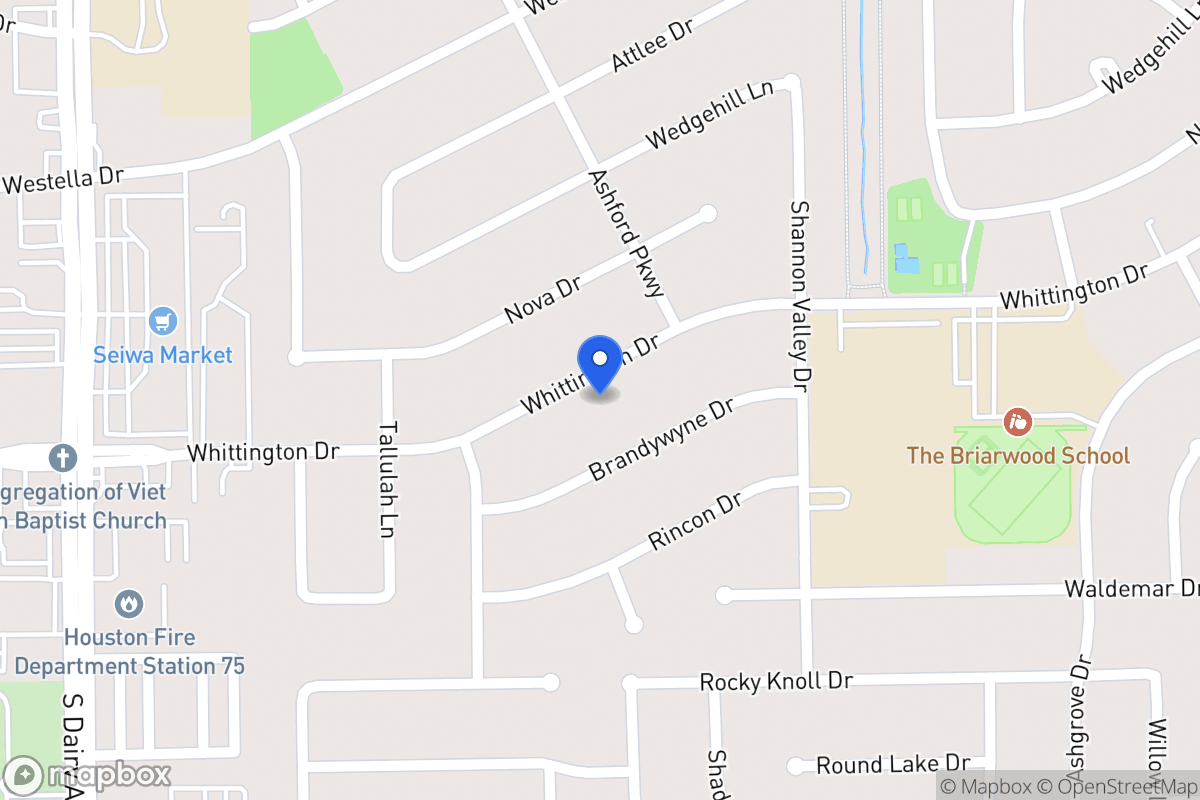 Map of 12347 Whittington Dr, Houston
