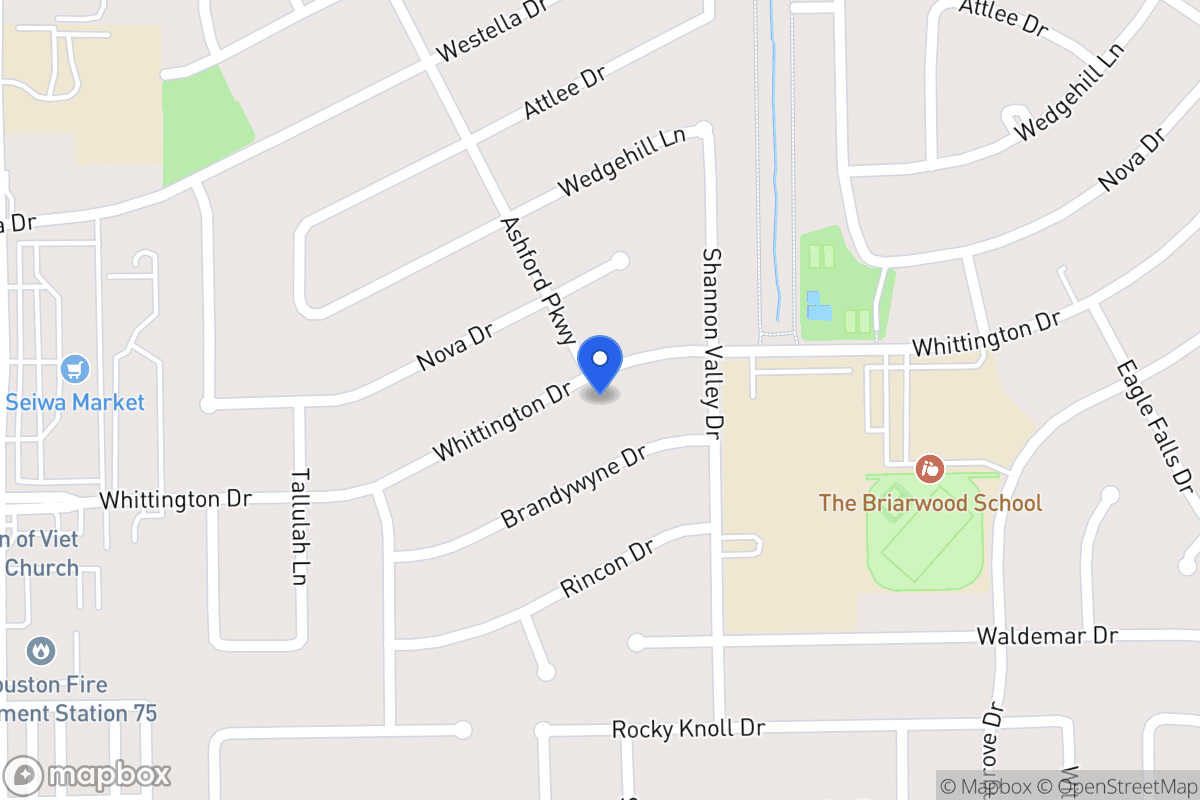 Map of 12327 Whittington Dr, Houston