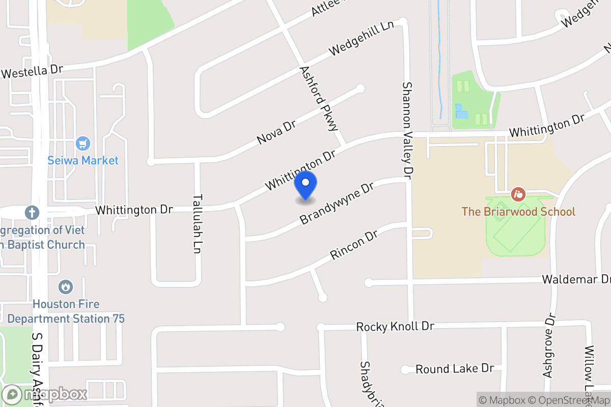 Map of 12402 Brandywyne Dr, Houston