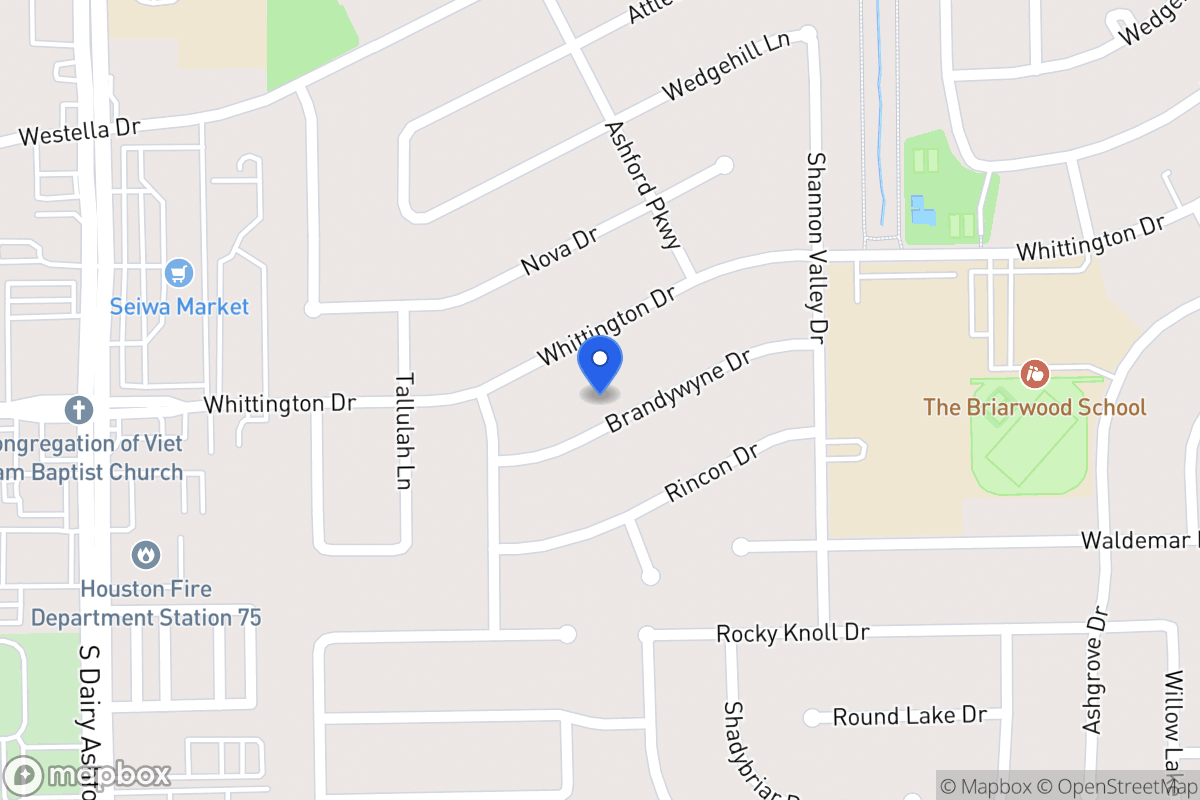Map of 12406 Brandywyne Dr, Houston