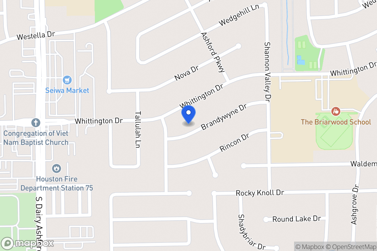 Map of 12414 Brandywyne Dr, Houston