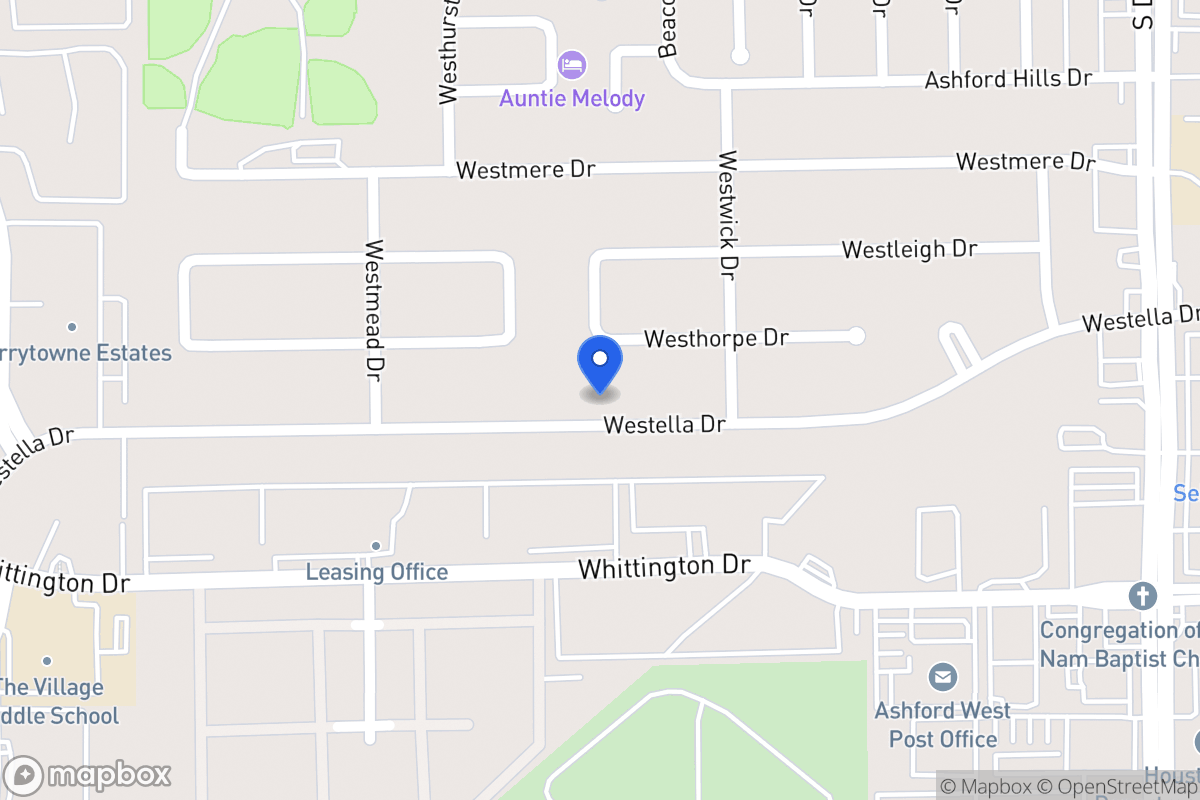 Map of 12826 Westella Dr, Houston