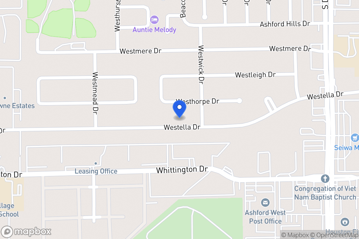 Map of 12814 Westella Dr, Houston