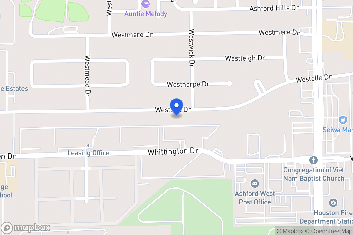 Map of 12811 Westella Dr, Houston