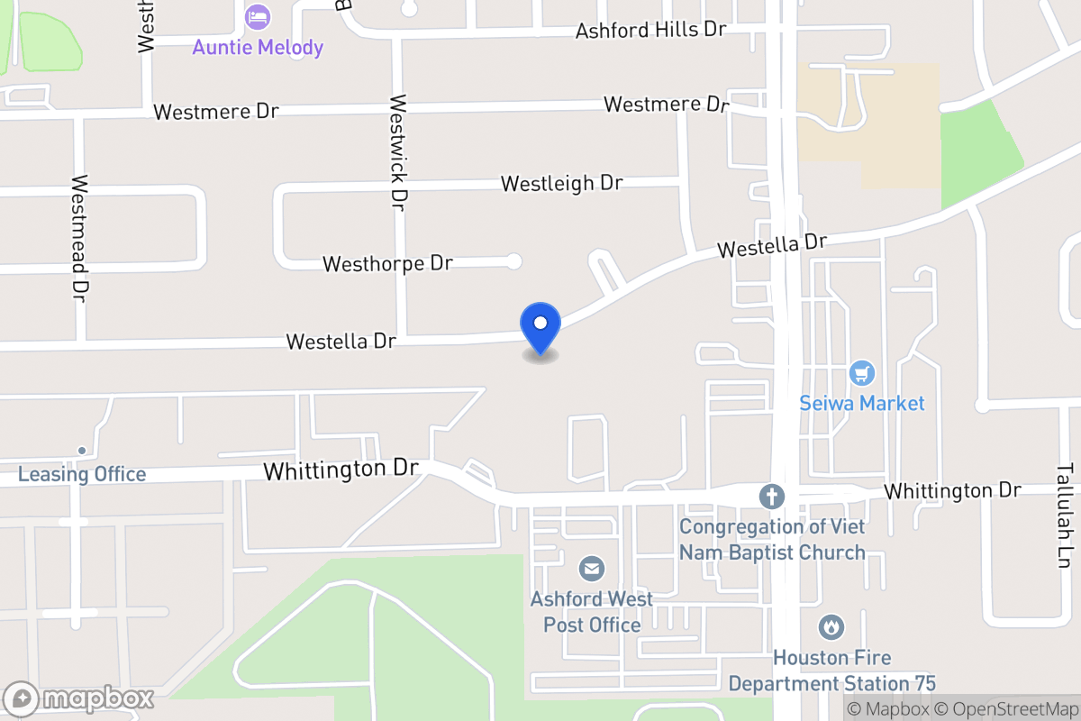 Map of 12719 Westella Dr, Houston