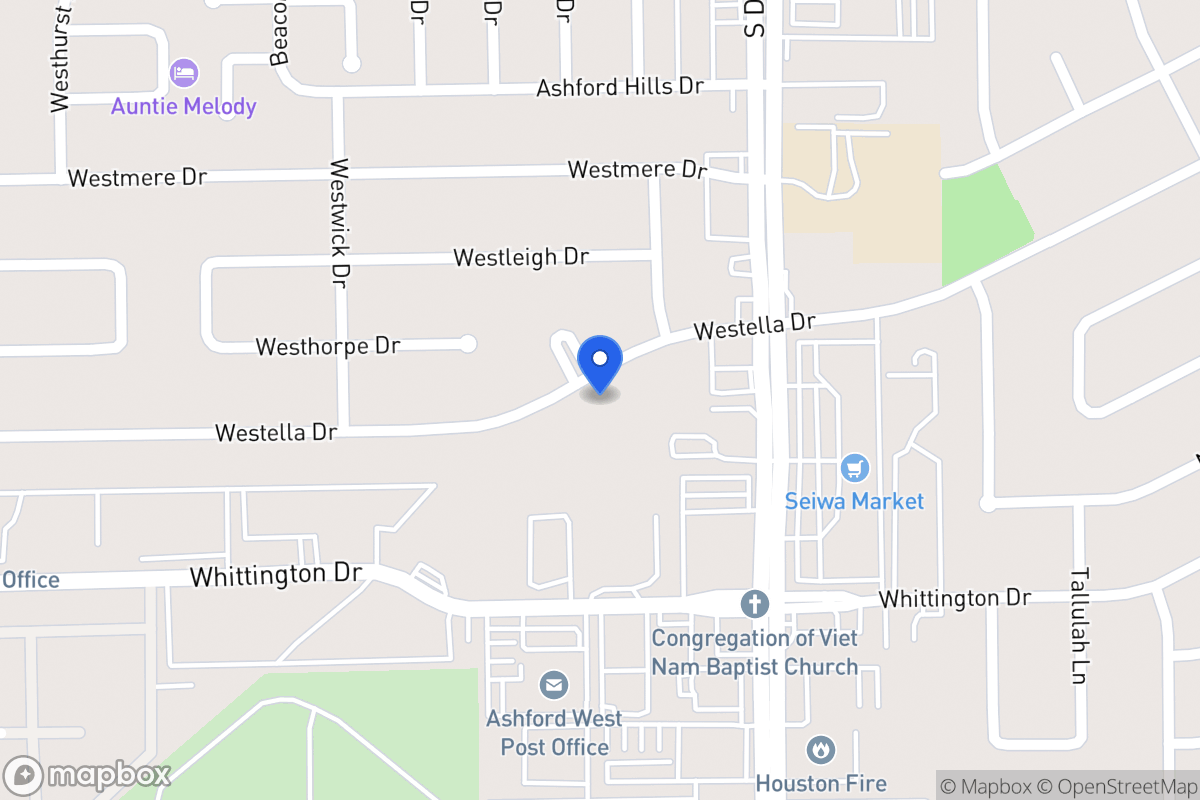 Map of 12639 Westella Dr, Houston