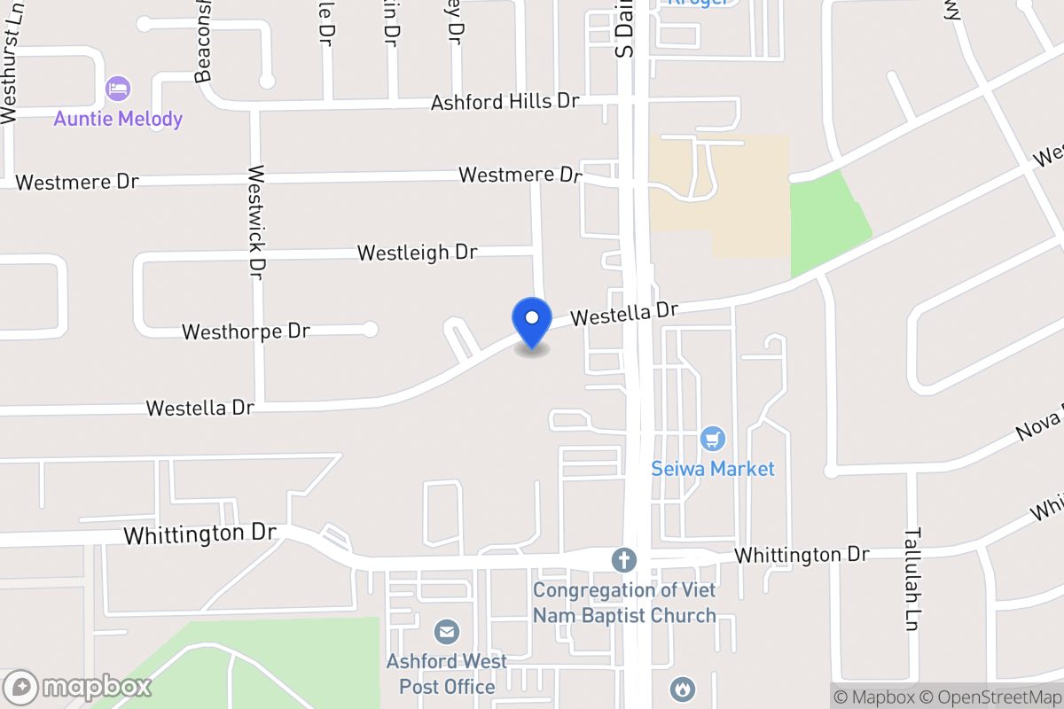 Map of 12627 Westella Dr, Houston