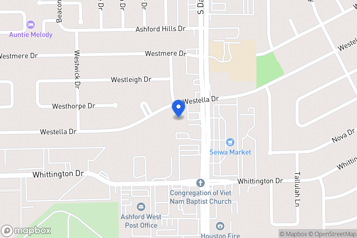 Map of 12619 Westella Dr, Houston