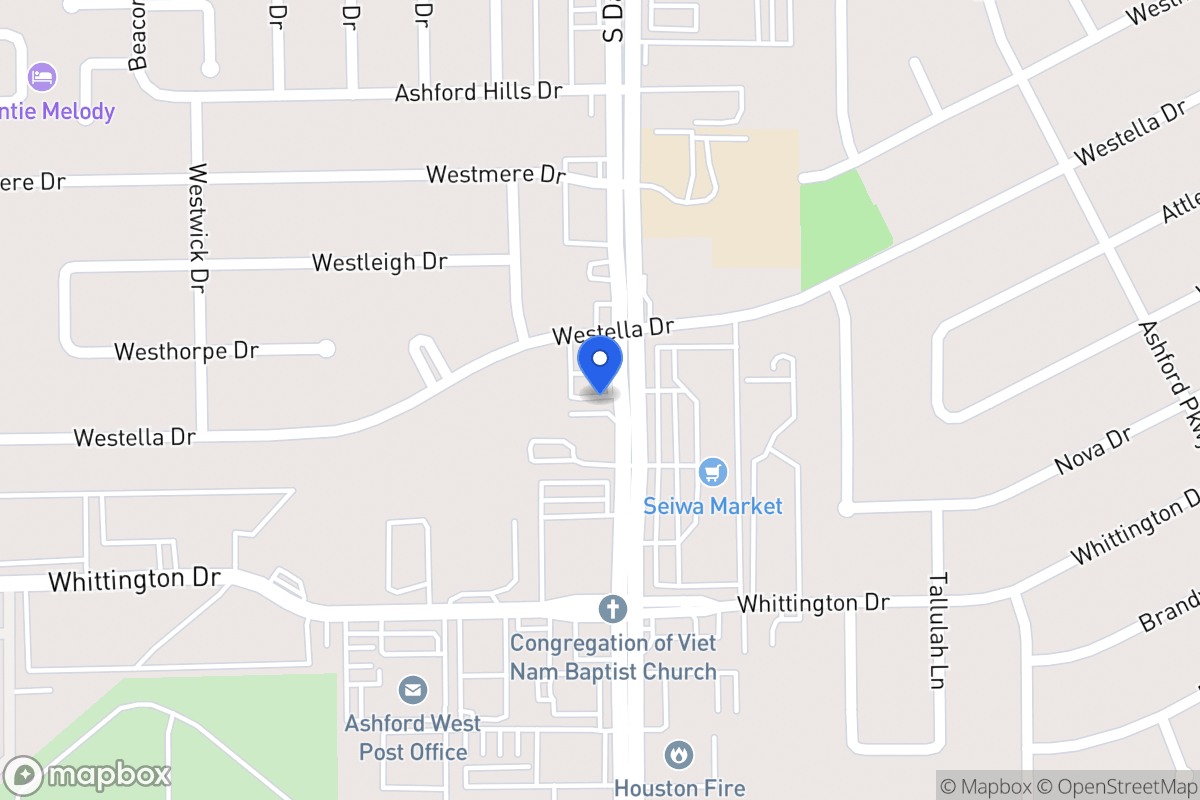 Map of S 1806 Dairy Ashford Rd, Houston