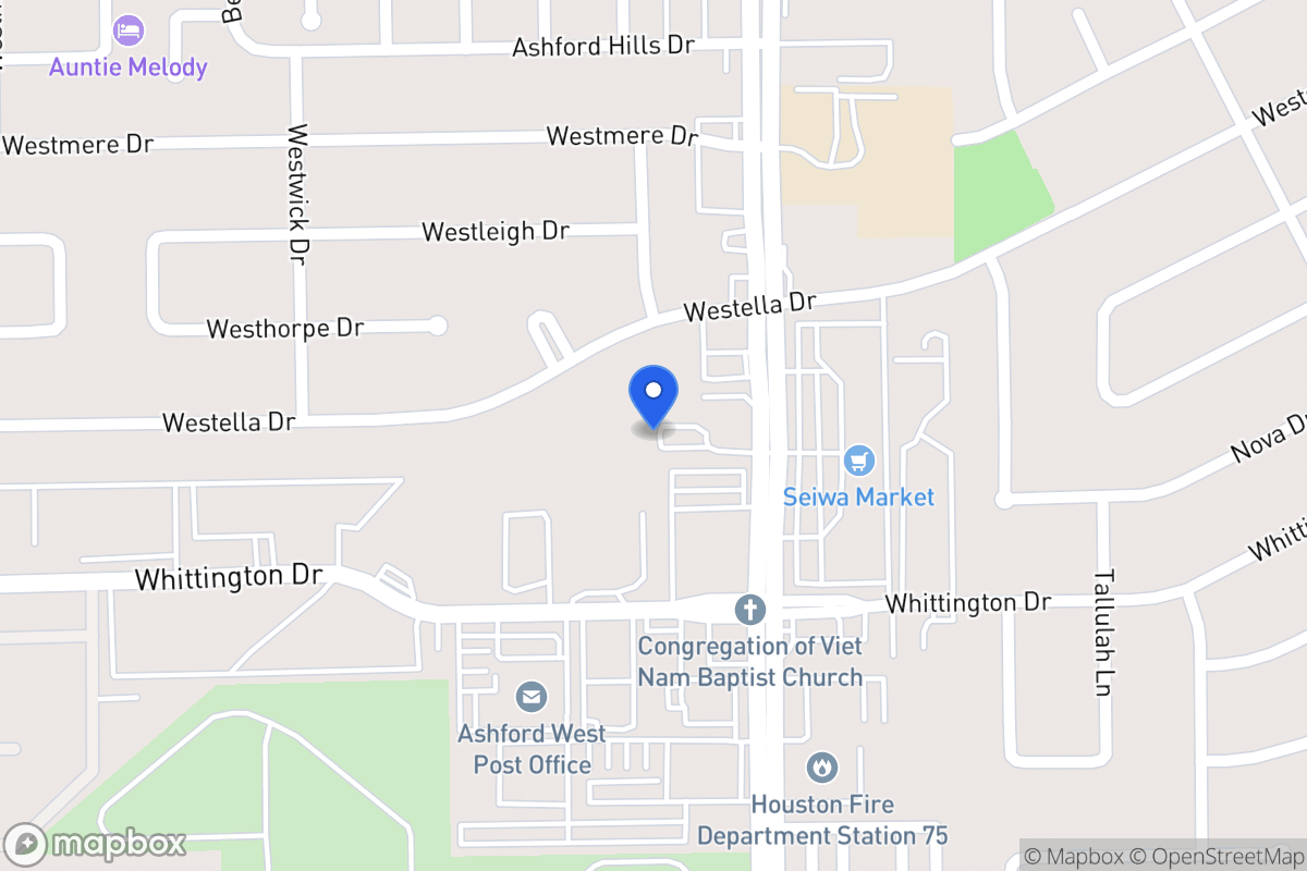 Map of S 1820 Dairy Ashford Rd, Houston