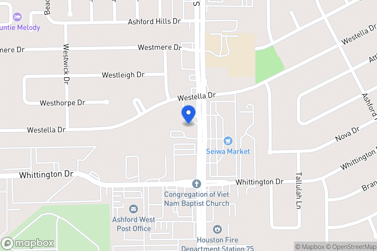 Map of S 1810 Dairy Ashford Rd, Houston