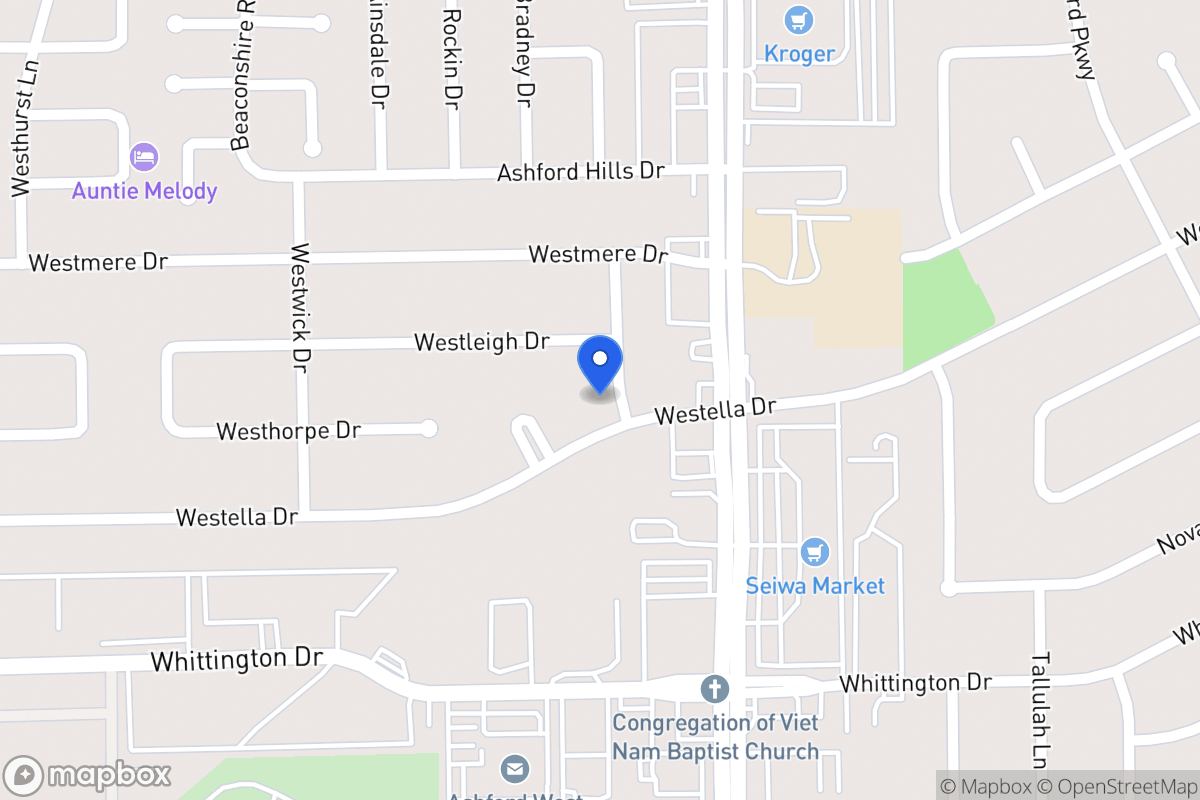 Map of 12626 Westella Dr, Houston
