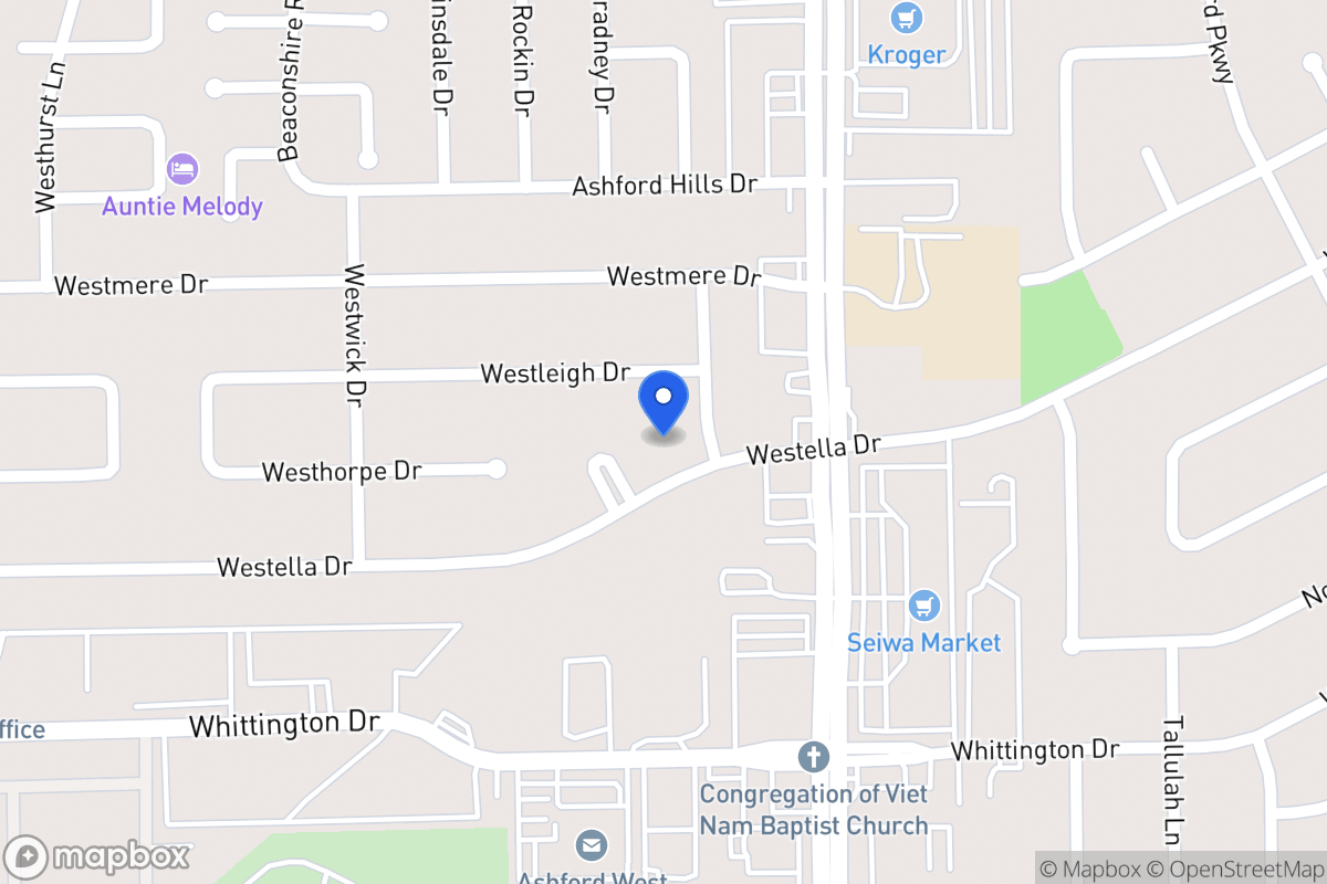 Map of 12630 Westella Dr, Houston