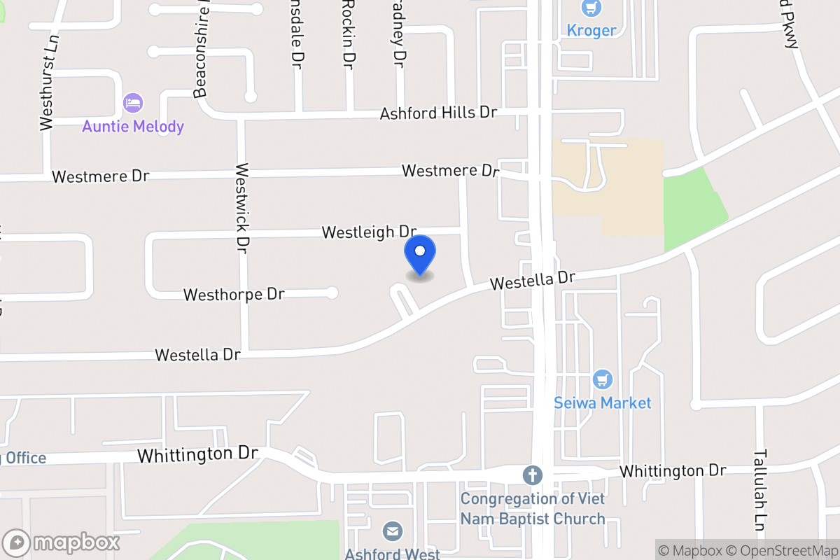 Map of 12638 Westella Dr, Houston