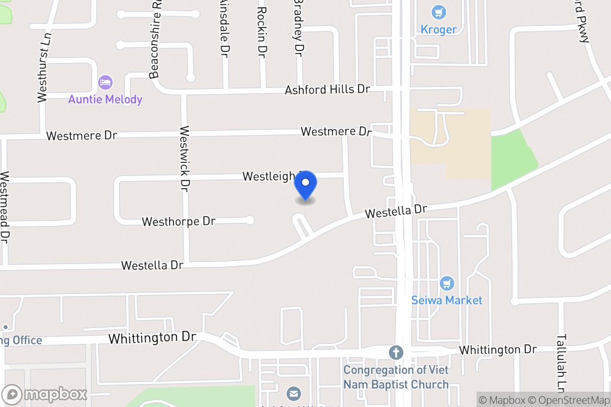 Map of 12642 Westella Dr, Houston