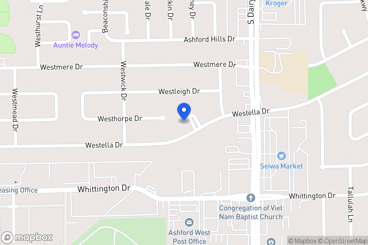 Map of 12654 Westella Dr, Houston