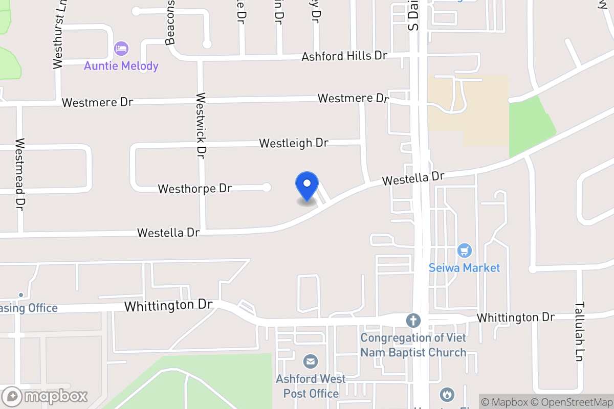 Map of 12658 Westella Dr, Houston