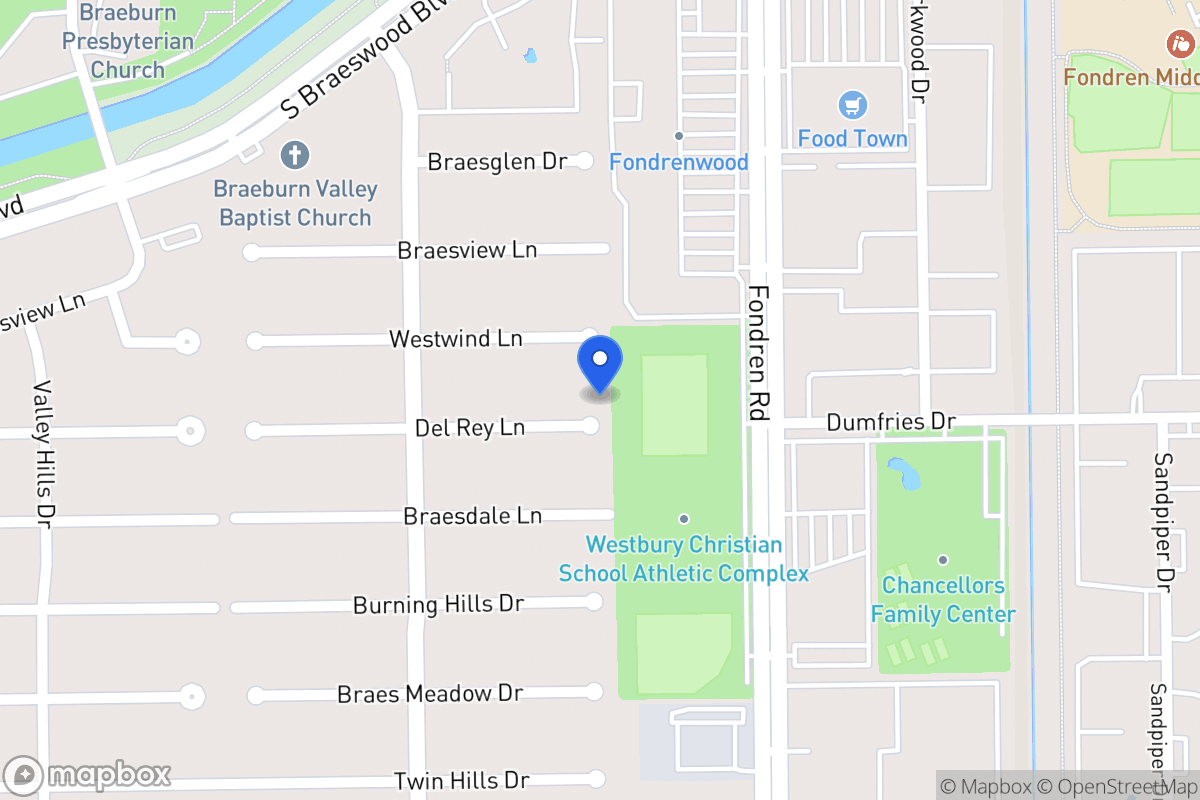 Map of 7602 Del Rey Ln, Houston