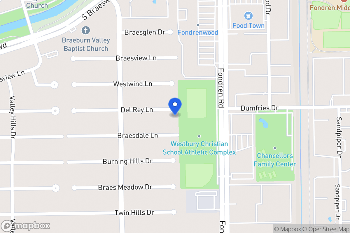 Map of 7603 Del Rey Ln, Houston