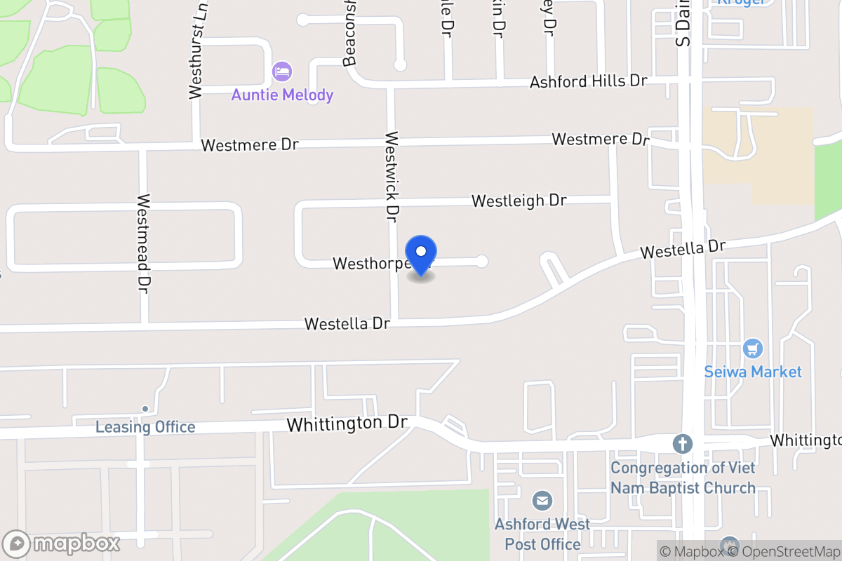 Map of 12727 Westhorpe Dr, Houston