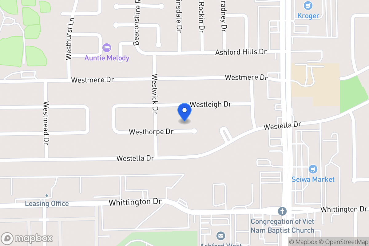 Map of 12714 Westhorpe Dr, Houston