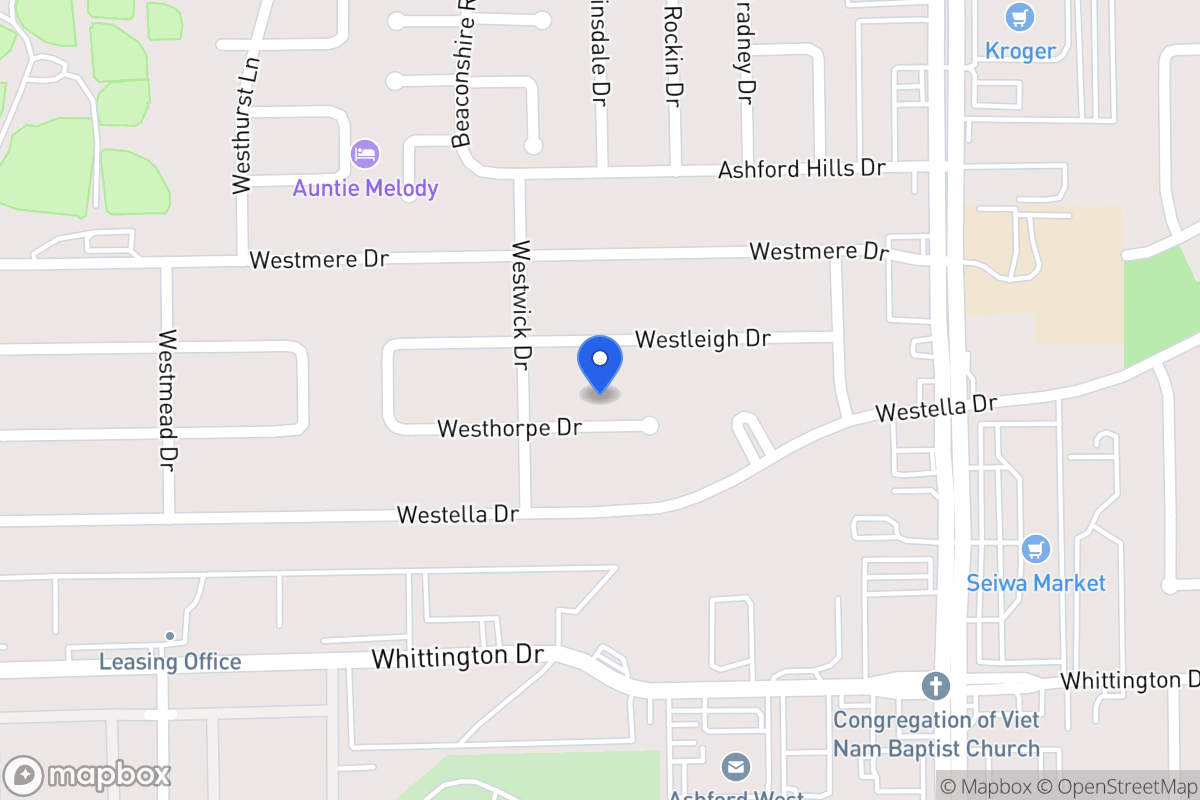 Map of 12718 Westhorpe Dr, Houston