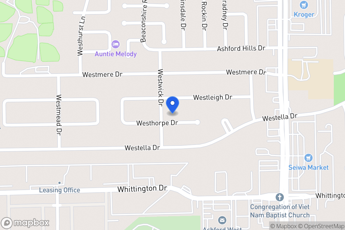 Map of 12726 Westhorpe Dr, Houston