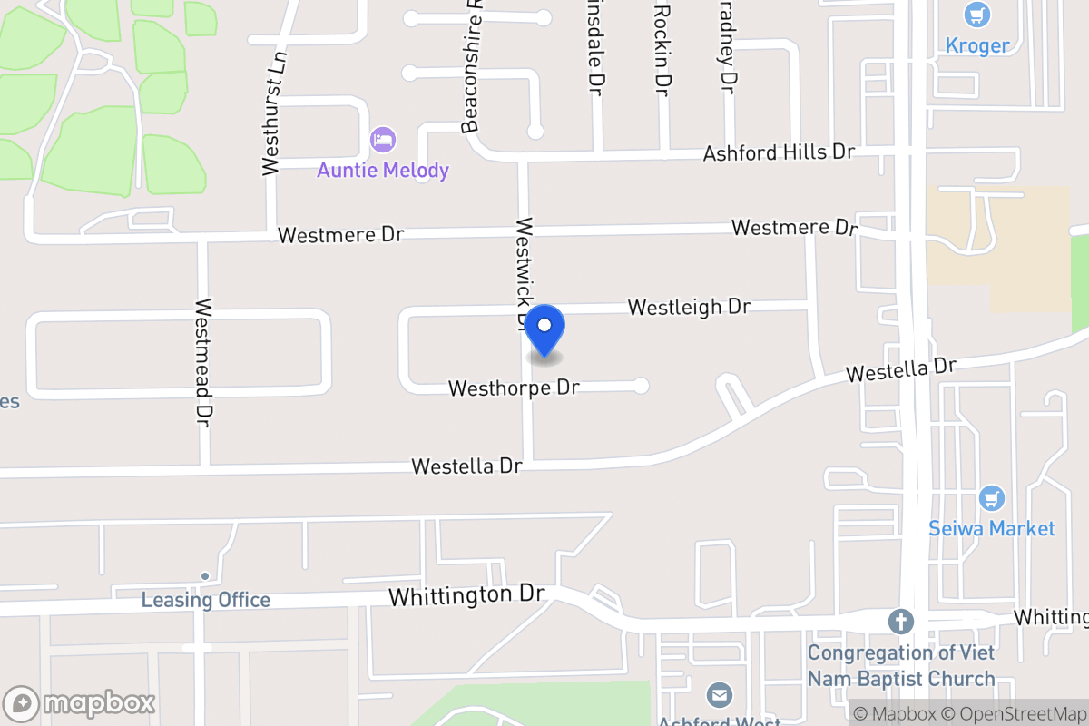 Map of 12730 Westhorpe Dr, Houston