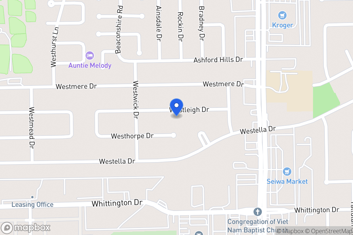 Map of 12711 Westleigh Dr, Houston