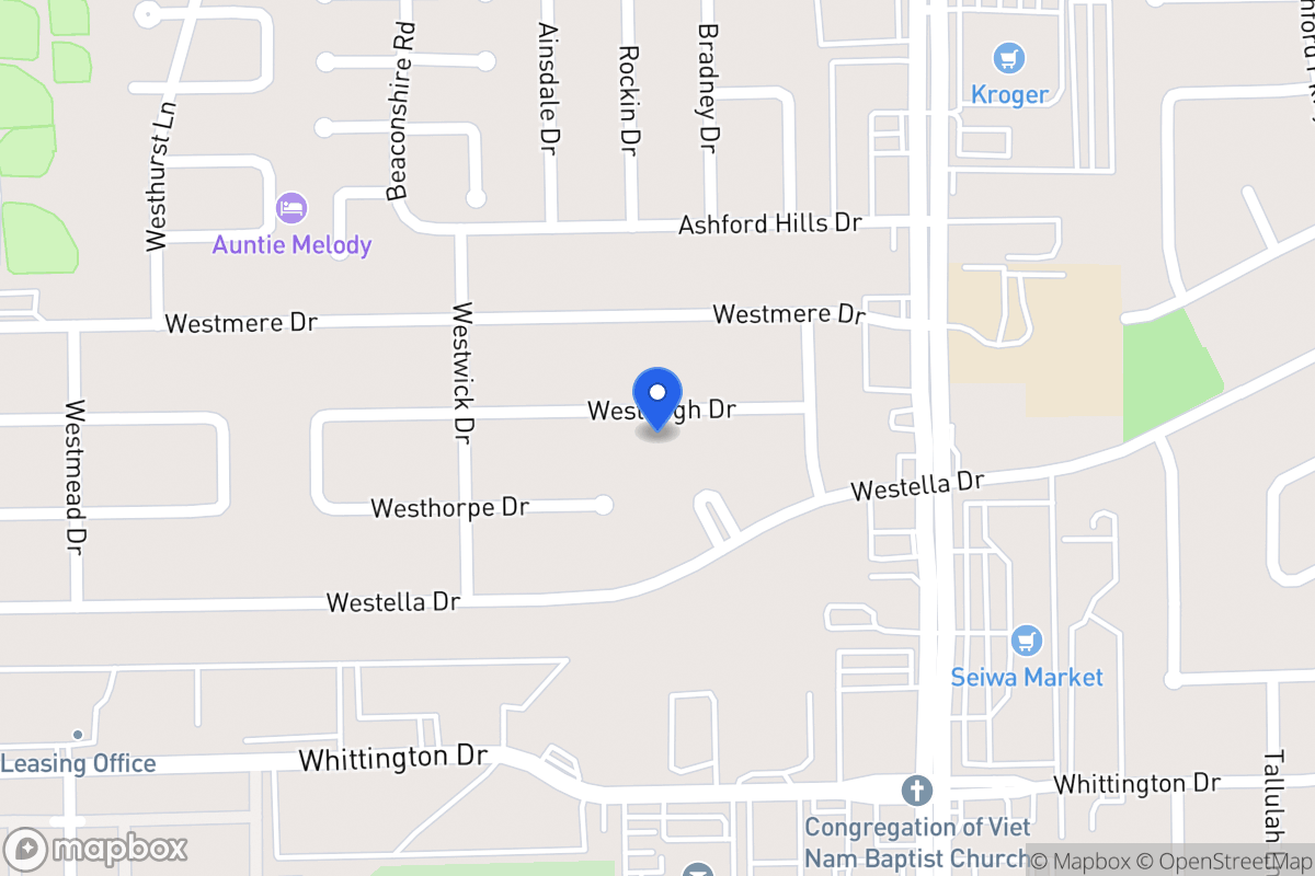 Map of 12703 Westleigh Dr, Houston