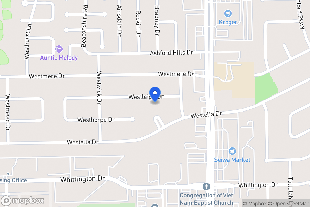 Map of 12619 Westleigh Dr, Houston