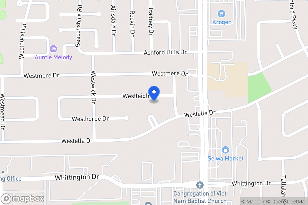 Map of 12615 Westleigh Dr, Houston