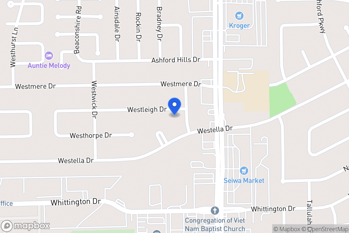 Map of 12607 Westleigh Dr, Houston