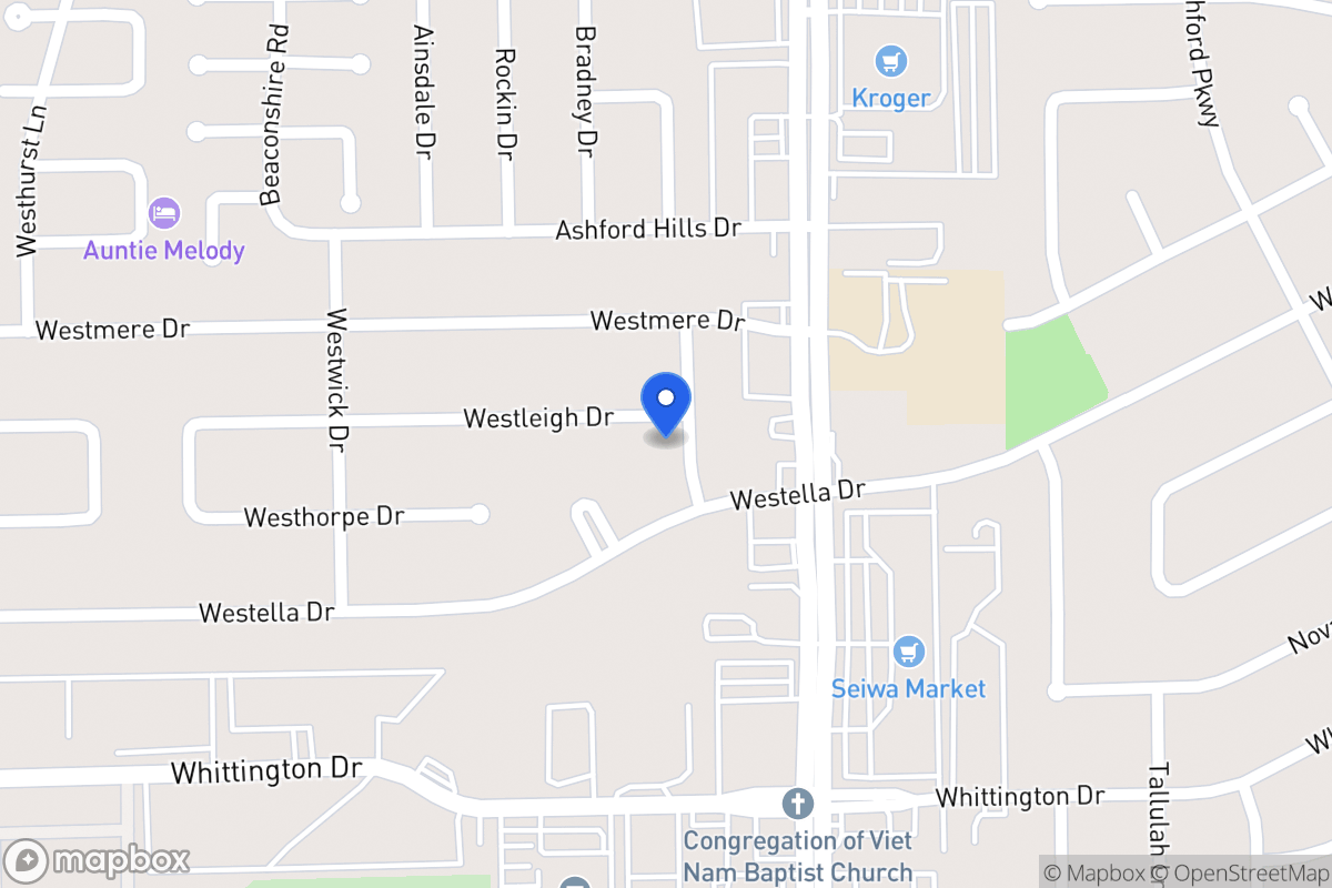 Map of 12603 Westleigh Dr, Houston