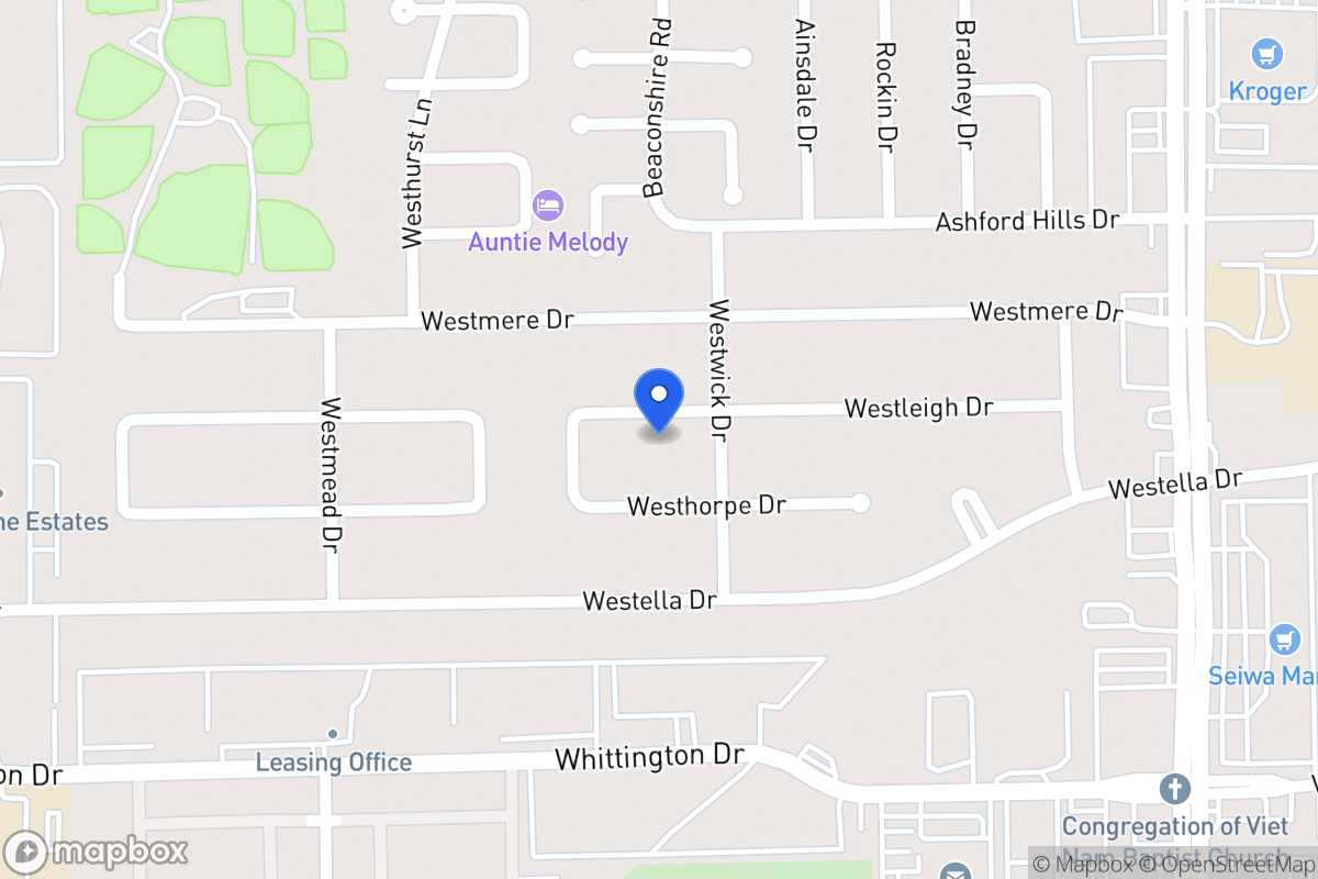 Map of 12811 Westleigh Dr, Houston