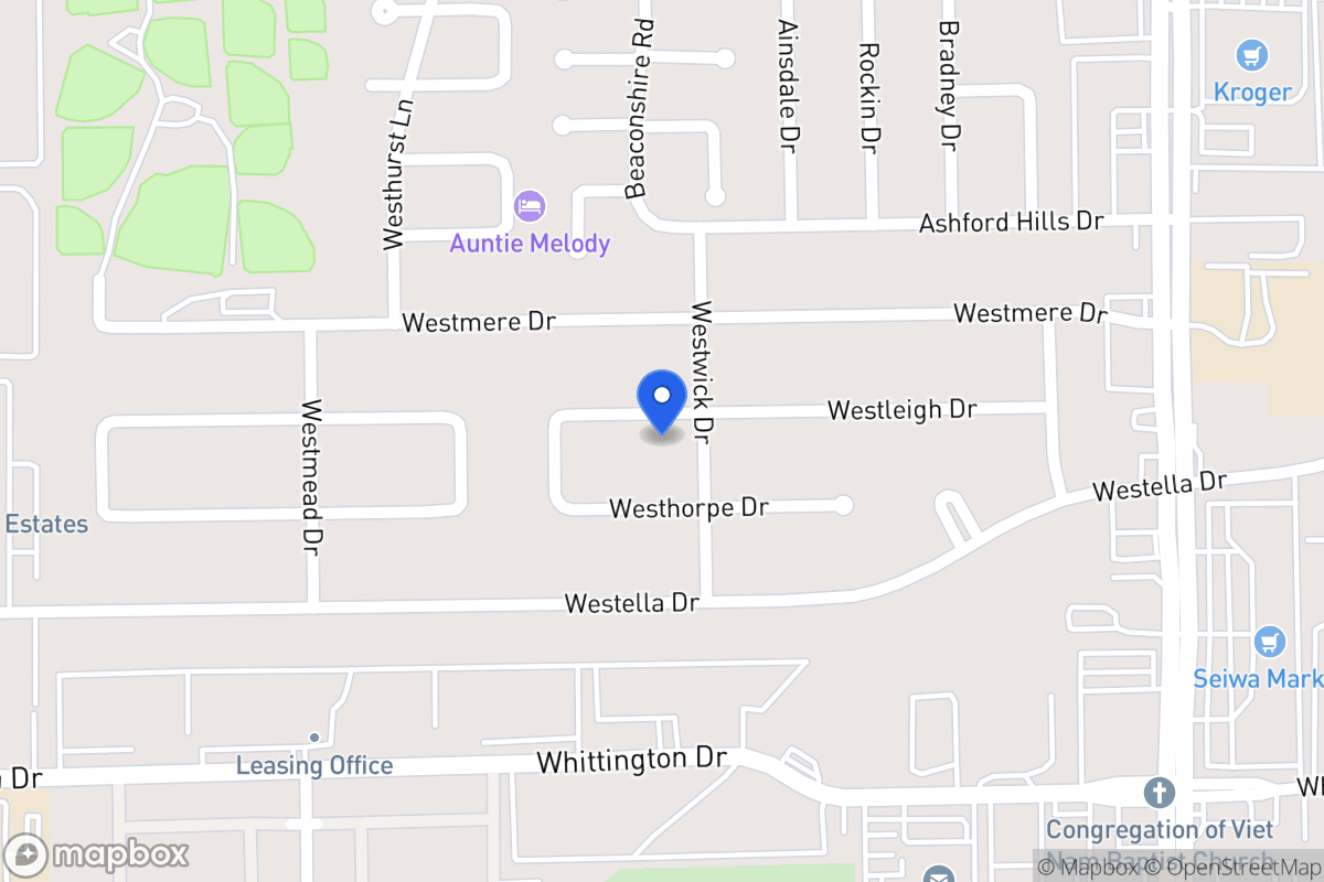 Map of 12807 Westleigh Dr, Houston