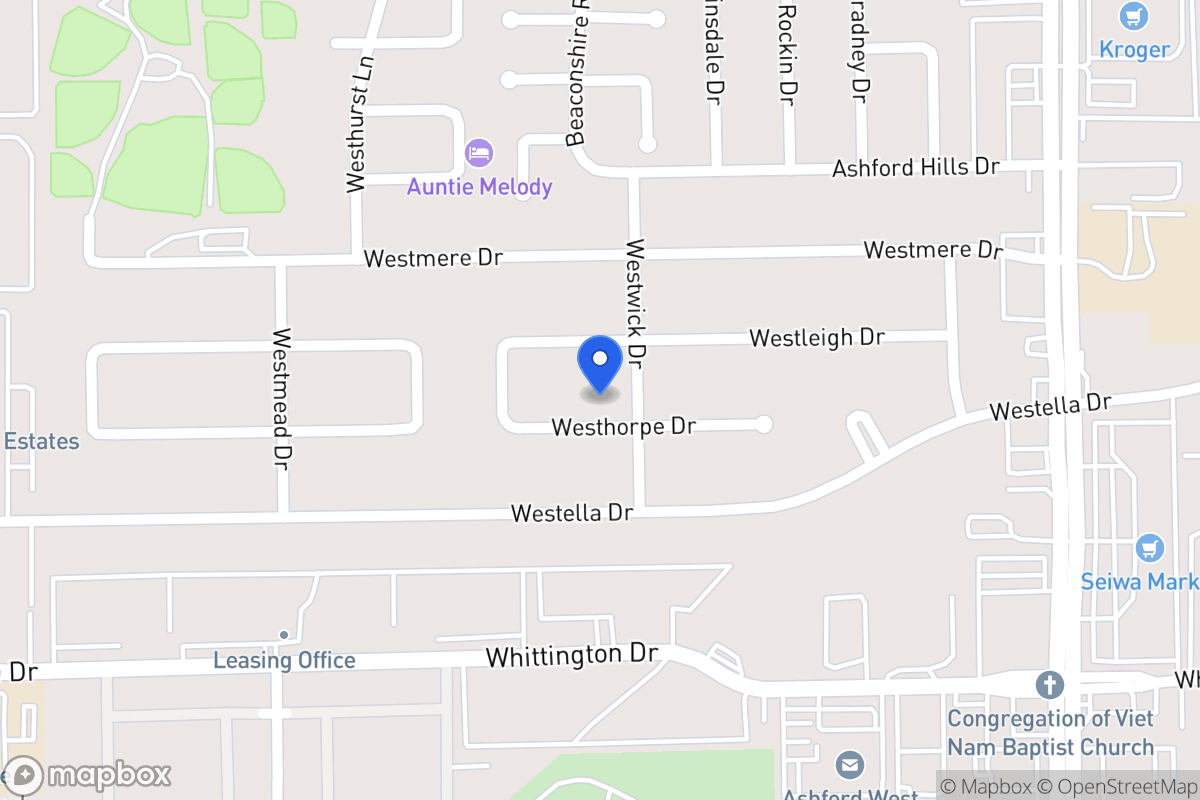 Map of 12806 Westhorpe Dr, Houston