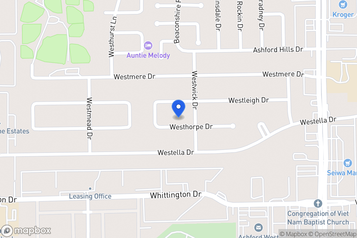 Map of 12810 Westhorpe Dr, Houston