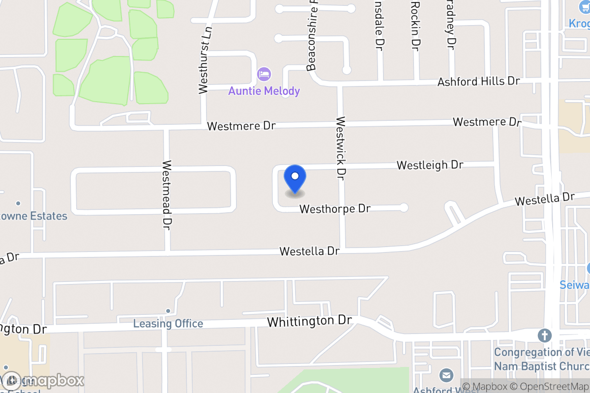 Map of 12818 Westhorpe Dr, Houston