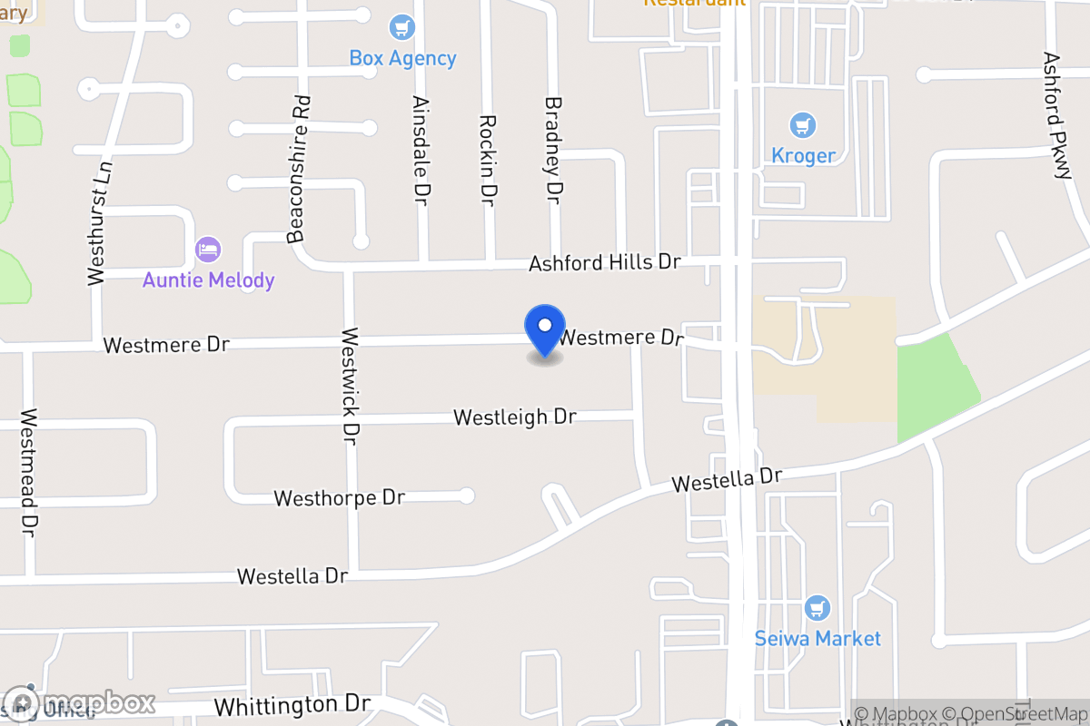 Map of 12643 Westmere Dr, Houston