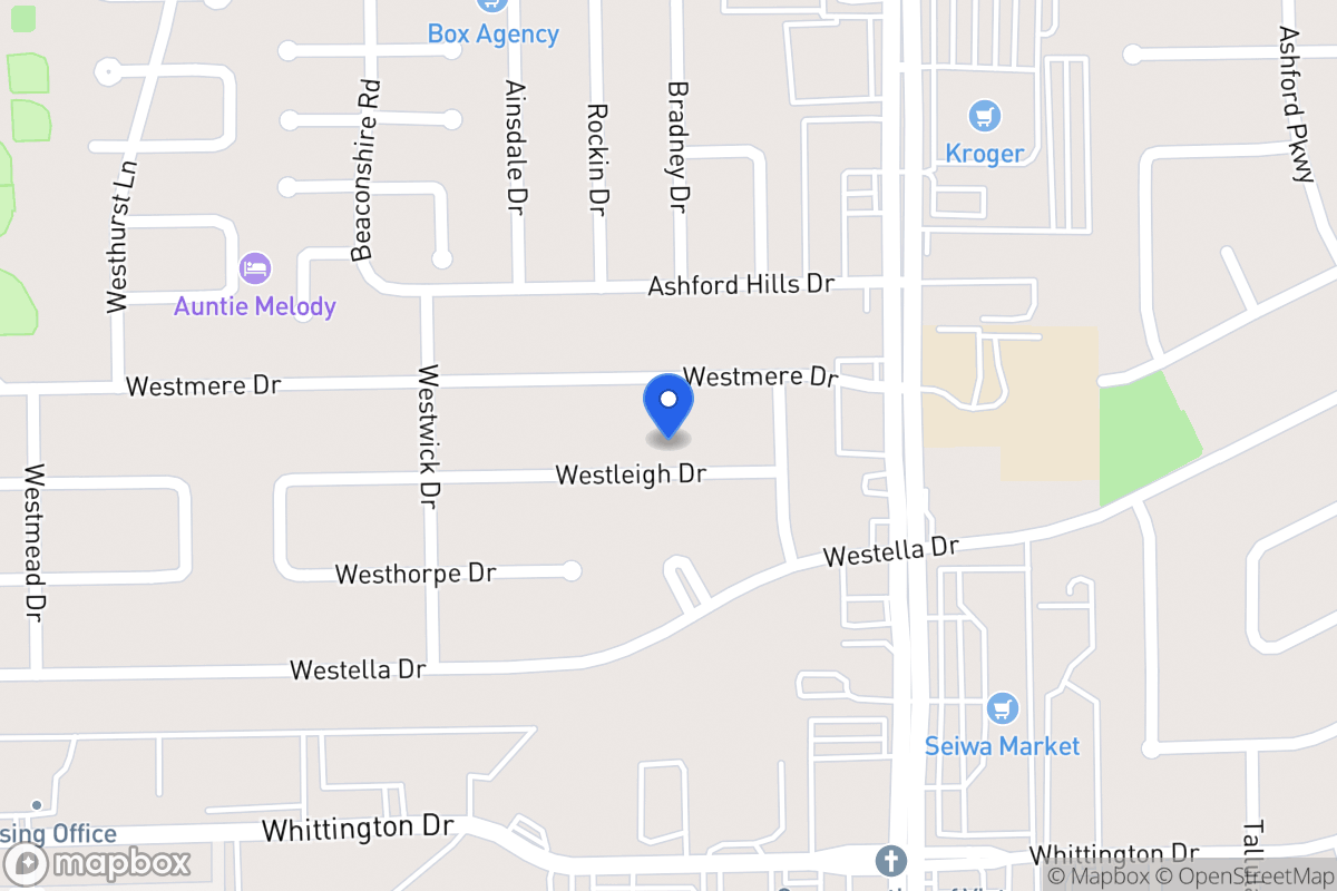 Map of 12618 Westleigh Dr, Houston
