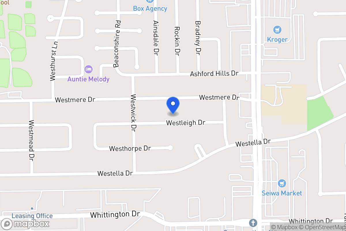Map of 12710 Westleigh Dr, Houston