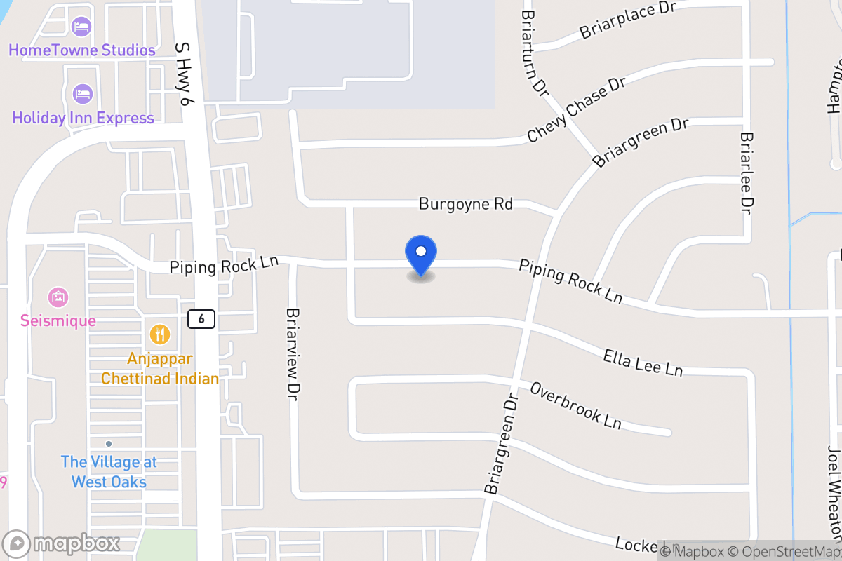 Map of 14307 Piping Rock Ln, Houston