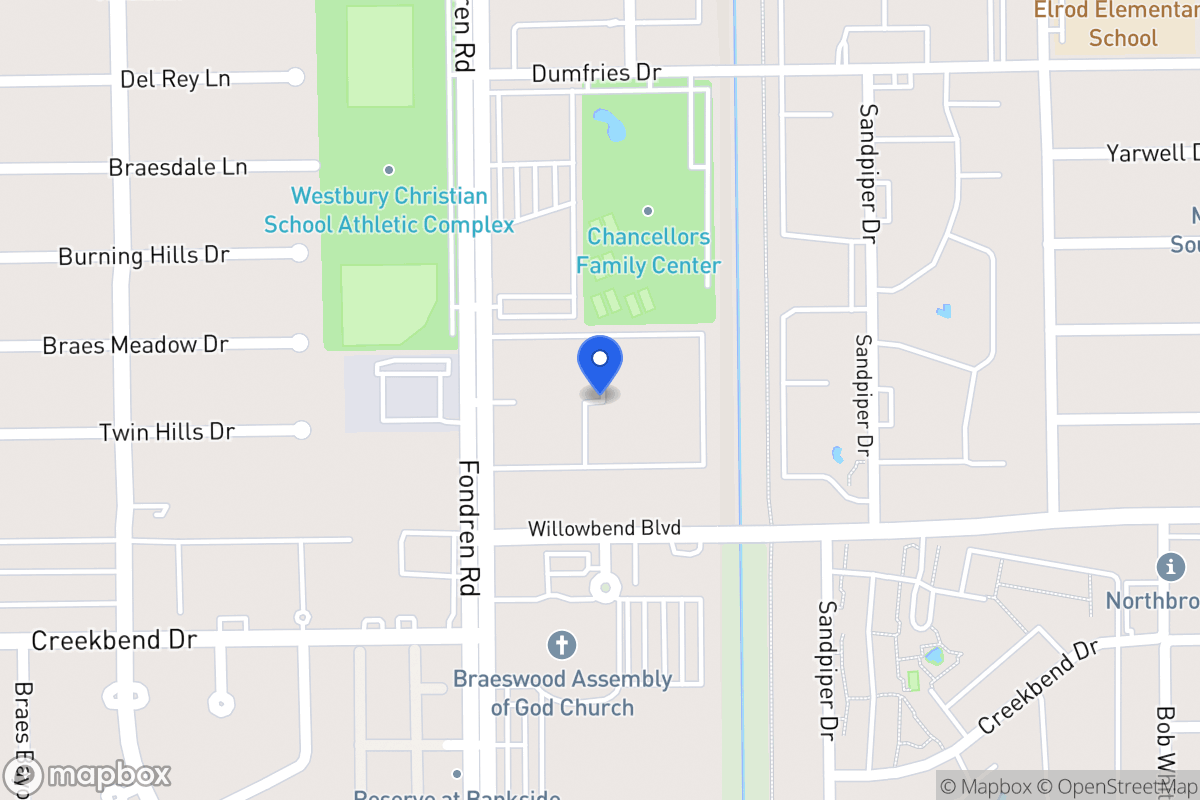 Map of 10555 Fondren, Houston