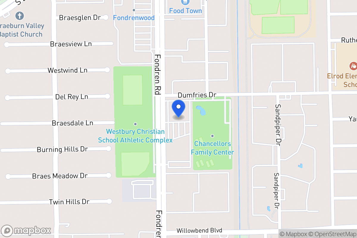 Map of 10101 Fondren Rd, Houston